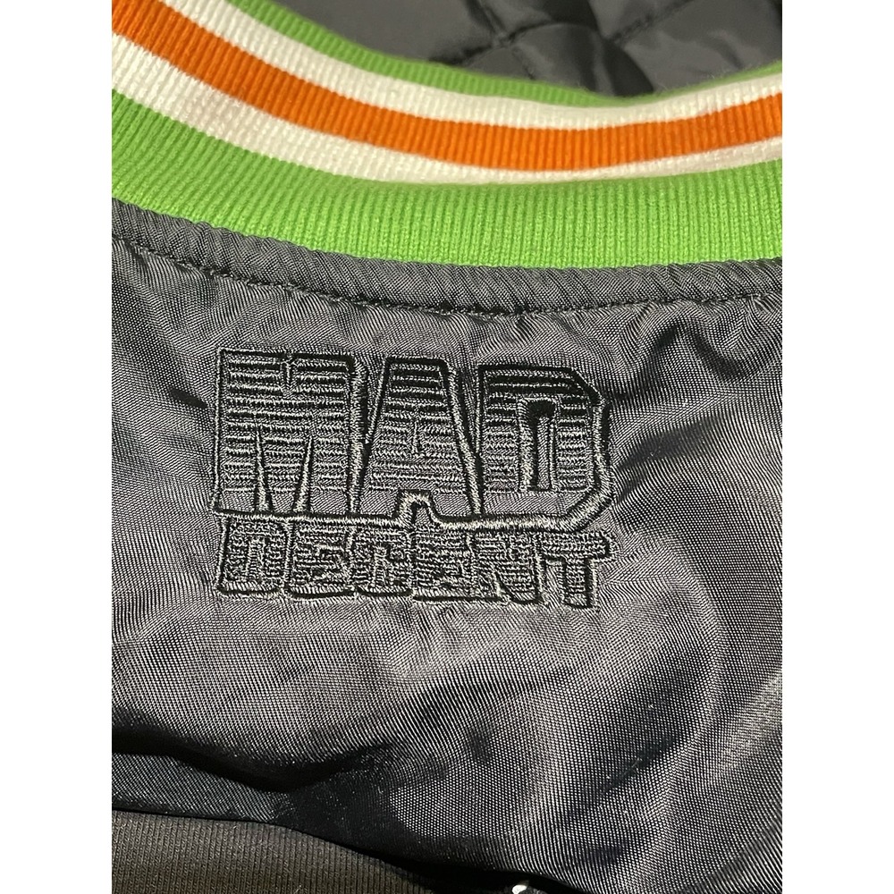 Mishka NYC‎ x Mad Decent Varsity Bomber Jacket Men's XL Black Neon Green Rare - Picture 12 of 12